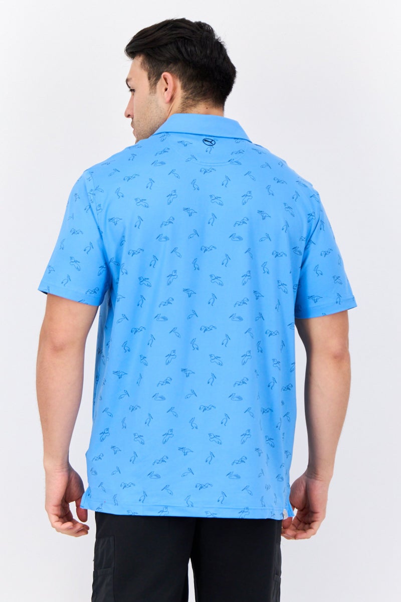 PUMA Men Sportswear Fit Short Sleeve Training Polo Shirt, Blue - Image 3