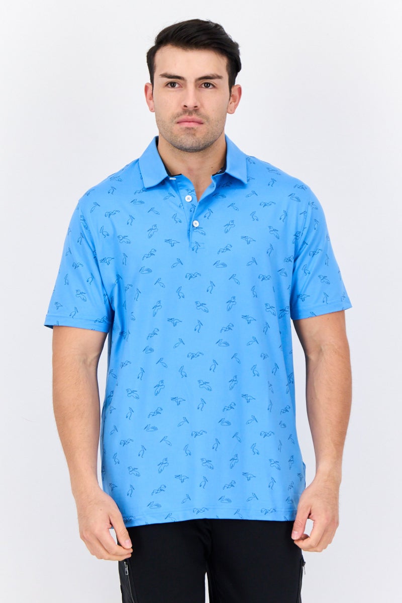 PUMA Men Sportswear Fit Short Sleeve Training Polo Shirt, Blue - Image 1