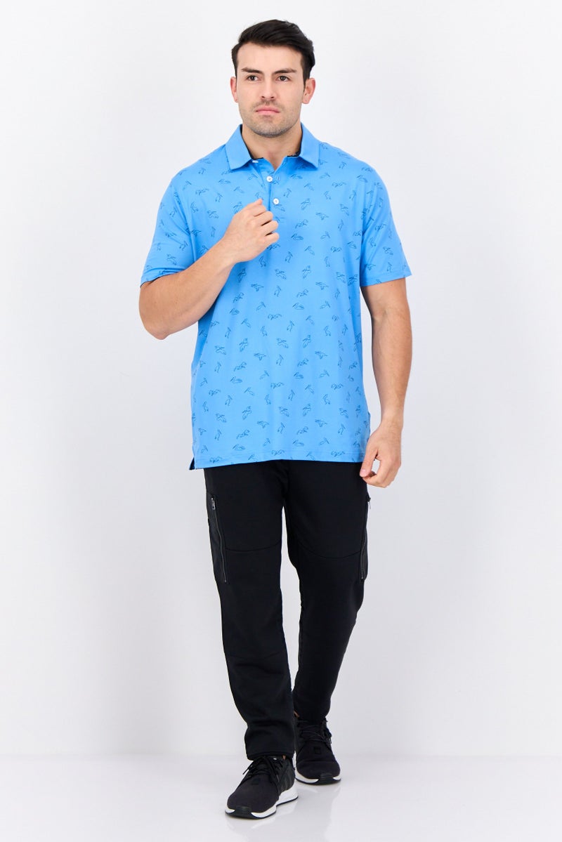 PUMA Men Sportswear Fit Short Sleeve Training Polo Shirt, Blue - Image 4