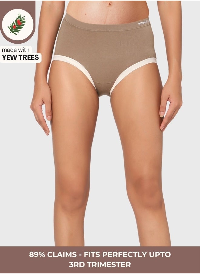 Intimate Queen Yew Tree Bae Maternity Briefs – Silky Soft, Antibacterial Calm, Full-Coverage Comfort for Bump & Skin  - Image 1