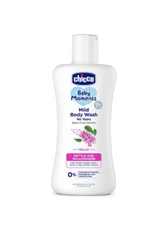 Chicco Baby Moments Mild Body Wash - Relax, 200Ml | With Nettle & Willowherb | No Tears Formula With Natural Ingredients For Moisturized Skin|Phenoxyethanol, Parabens & Lauryl Sulphates Free  - Image 1