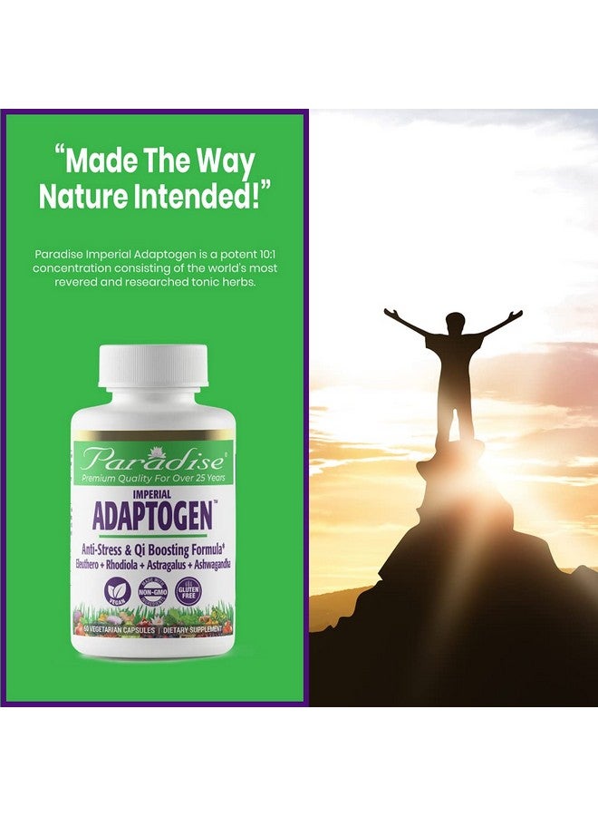 Paradise Herbs, Imperial Adaptogens, with Ashwagandha, Astragalus, Rhodiola, Proprietary Adaptogen Blend for Stress Support, Focus & Energy, 60 Vegetarian Capsules - Image 4