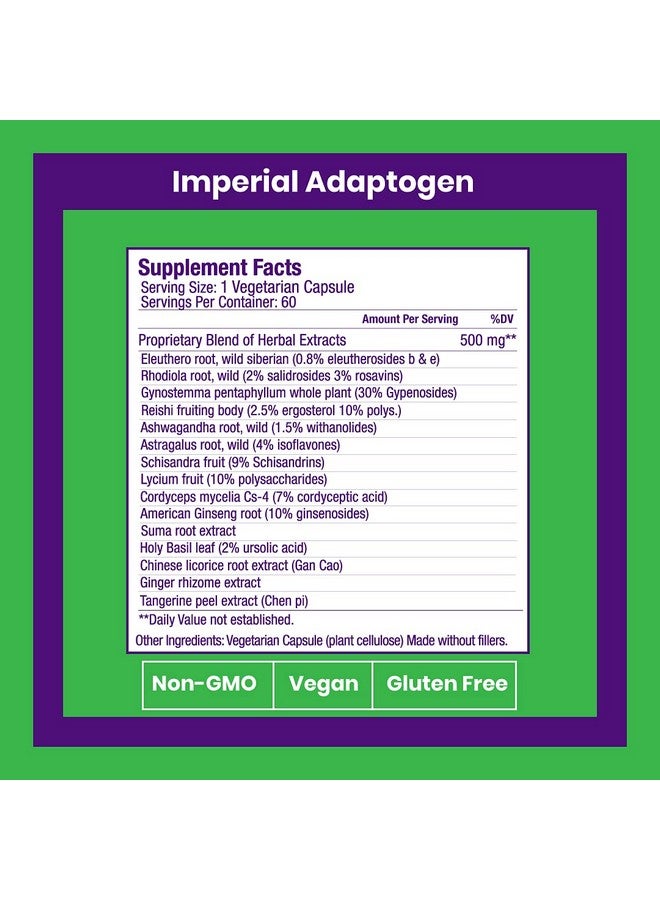 Paradise Herbs, Imperial Adaptogens, with Ashwagandha, Astragalus, Rhodiola, Proprietary Adaptogen Blend for Stress Support, Focus & Energy, 60 Vegetarian Capsules - Image 5