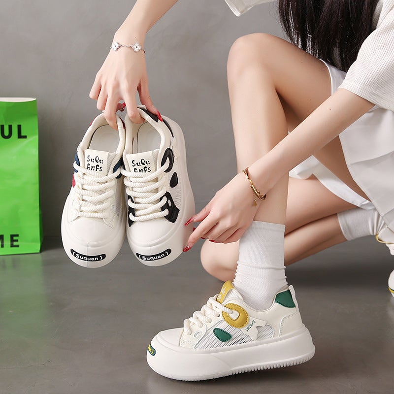 Women Lace Up Sports Sneakers, Breathable Casual Athletic Running Shoes, Non Slip Lightweight Walking Footwear - Image 2