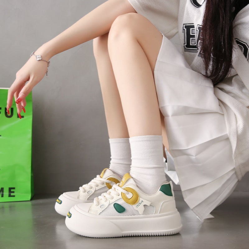 Women Lace Up Sports Sneakers, Breathable Casual Athletic Running Shoes, Non Slip Lightweight Walking Footwear - Image 4