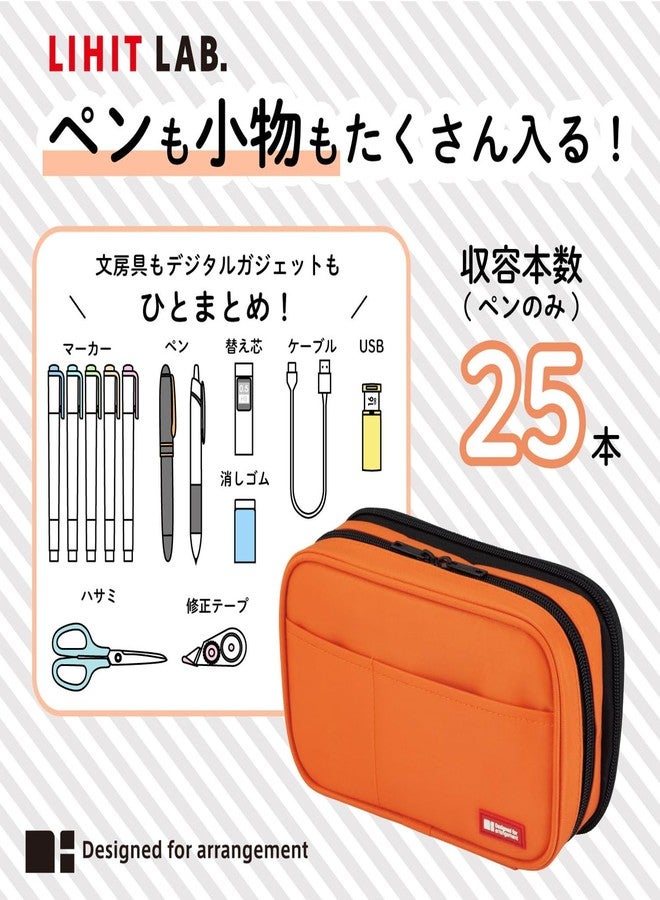 LIHIT LAB Large Capacity Double Zipper Pencil Case For School Office College, Big Capacity 6 Compartments Pencil Bag Holder Adults Teen Boys Girls, Travel Cosmetics Storage, Yellow Green (A7555-6) - Image 2