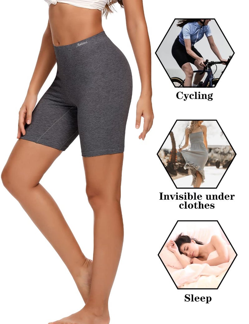 Molasus Womens Boxer briefs Cotton Boy Shorts Underwear Anti Chafing Bike Short Long Leg Under Shorts Multicolor 4 Pack XX-Large - Image 4