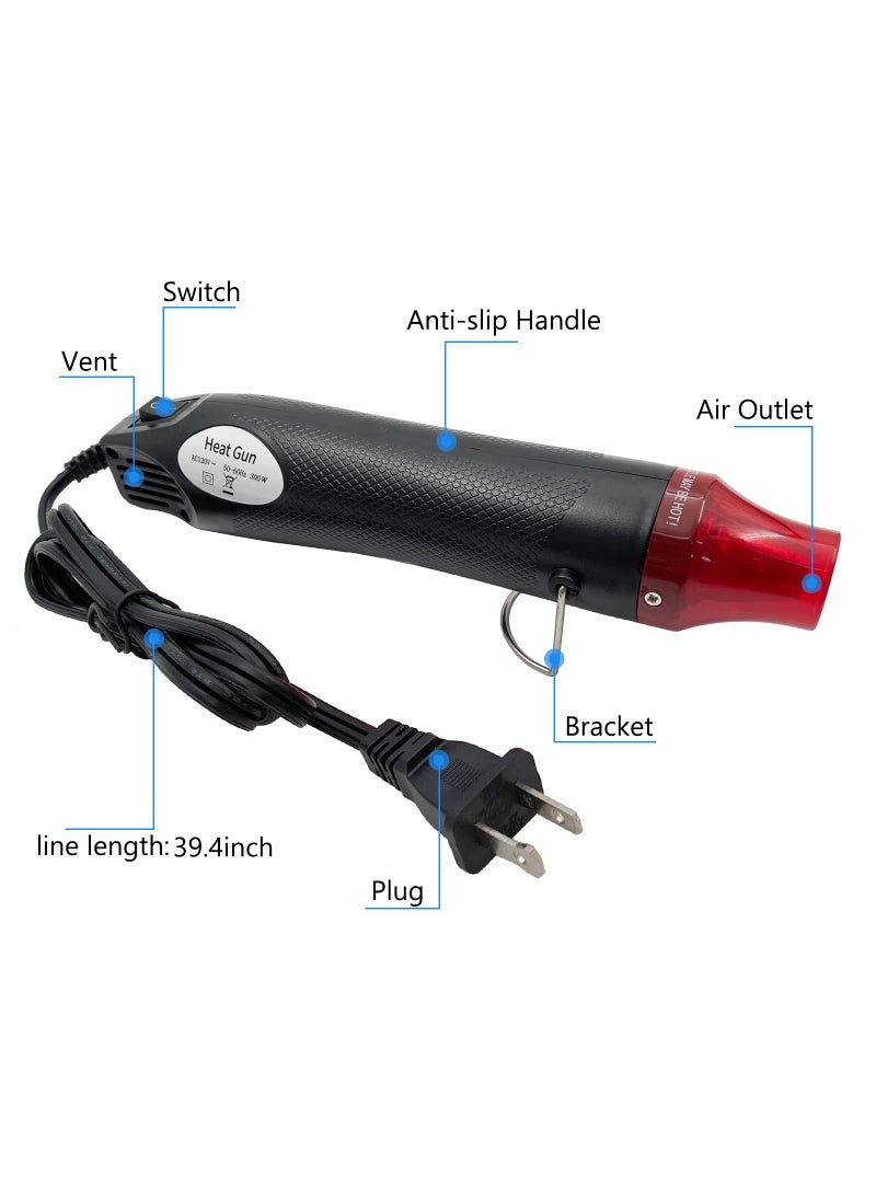 QYQRQF Heat Gun, Mini Hot Air Gun for DIY Crafts Portable Heat Air Gun Tool for Embossing Shrink Wrapping Drying Paint  - Image 2