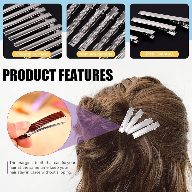 Swpeet 200Pcs 1.26inch - 3.2cm Alligator Hair Clips Kit, Perfect for Metal Duck Bill Hair Clips Flat Top Single Prong Hairpins for Hair Styling DIY Accessories (1.26 Inch) - Image 3