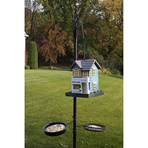 CLEVER GARDEN 5-Hook Outdoor Bird Feeding Station, Metal Multi Feeder Kit Stand for Attracting Wild Birds and Hanging Planters - Image 5