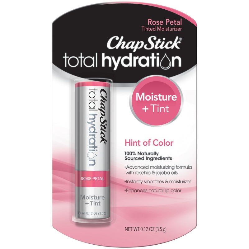 chapstick ChapStick Total Hydration Moisture Tint Rose Petal Tinted Lip Balm Tube Tinted Moisturizer 012 Oz