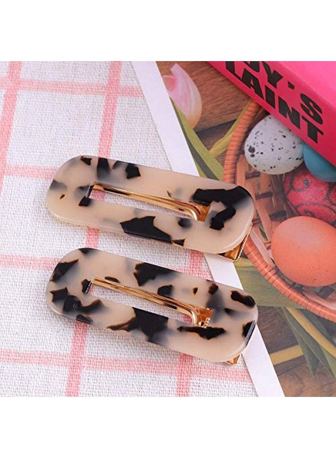 STAR WORK مشابك شعر أكريليك على شكل تمساح بطبعة فهد مشابك شعر مصنوعة من الراتنج إكسسوارات رأس صناعية دبابيس شعر هندسية مجوفة للفتيات والنساء (نمط مختلط (10 قطع)) - Image 3