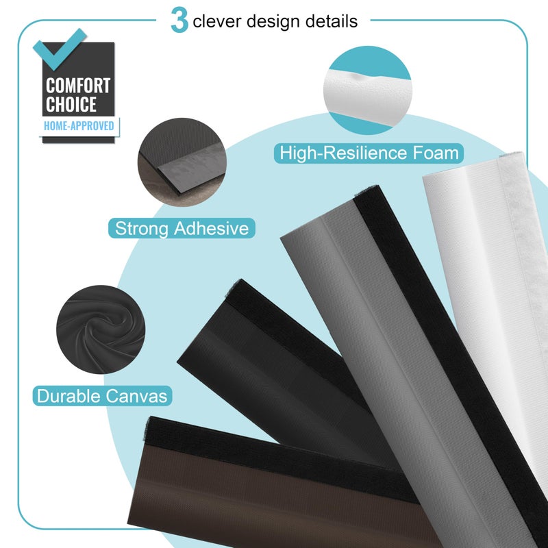 SYIPO Door Draft Stopper Bottom One Sided Door Draft Blockersï¼Œ37" Cutable Under Door Draft Blocker Insulator Door Sweep Weather Stripping Soundproofï¼ŒFits for Interiorï¼Exterior Doorsï¼Œ1 Pack,White - Image 4