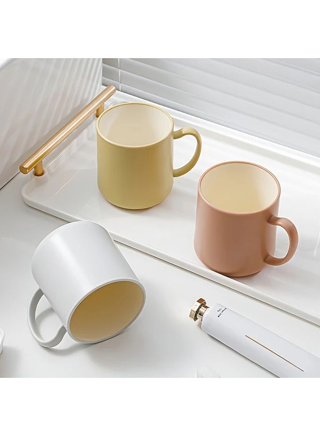 Light Grey Plastic Bathroom Wash Cup With Handle Easy Clean Oral Care - Image 5