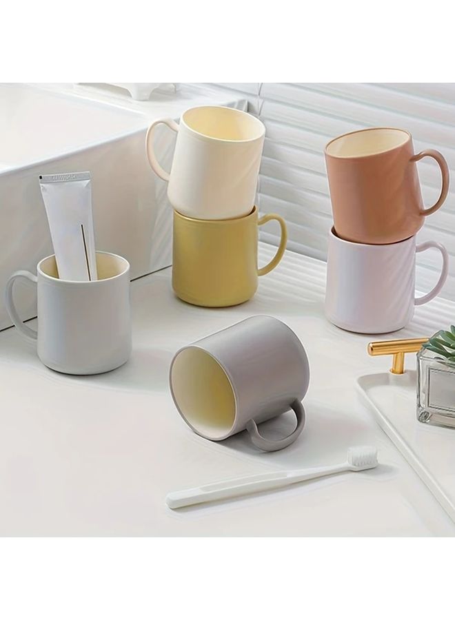 Light Grey Plastic Bathroom Wash Cup With Handle Easy Clean Oral Care - Image 2