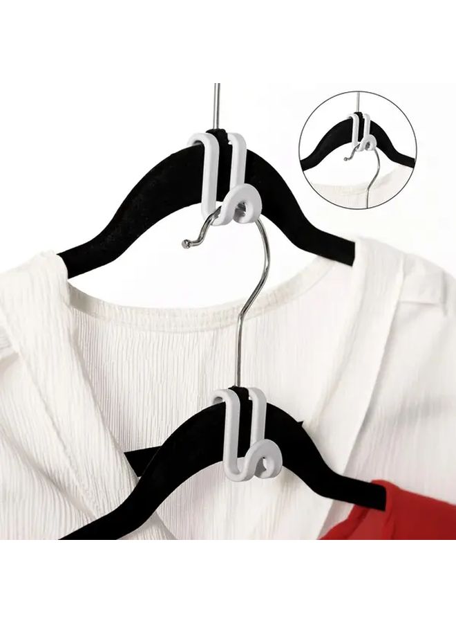 White 10pcs Cascading Hanger Hooks Space Saving Closet Utility - Image 4