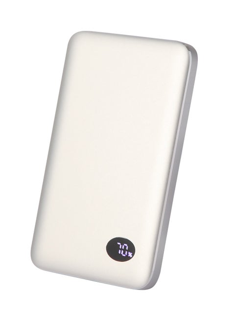 Ultra-Slim Magnetic Wireless Portable Power Bank with LCD Display 5000mAH,PD Fast Charging USB-C Battery Pack Compatible with Magsafe