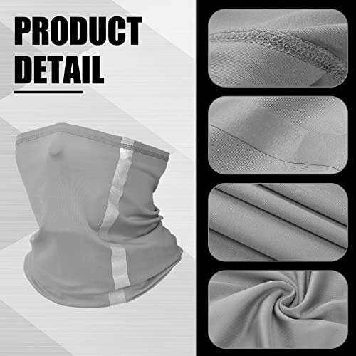 SATINIOR 8 Pcs Sun Hard Hat Neck Protection High Visibility Full Brim Mesh Sun Protection Neck Gaiter Bandana Face Scarf with UV Strap Arm Sleeves for Summer Hard Hat Accessories(Gray) - Image 4