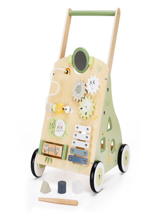 bpmfkid Wooden Baby Push Walker and Toddler Pull Learning Activity Toy - Develop Motor Skills & Creativity - Multiple Activities Center for 1-3 Years Old Boys and Girls - Image 1