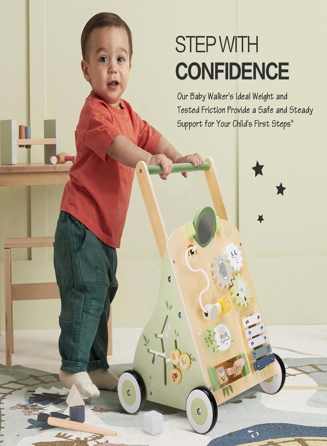 bpmfkid Wooden Baby Push Walker and Toddler Pull Learning Activity Toy - Develop Motor Skills & Creativity - Multiple Activities Center for 1-3 Years Old Boys and Girls - Image 2