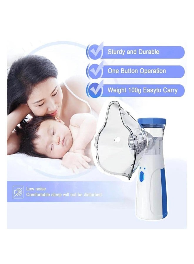 RECLUSE Mini Rechargeable Portable Mesh Nebulizer Machine & Facial Steamer,USB Handheld Ultrasonic Mesh Nebulizer for Adults & Kids,Silent Travel,Cough,Allergy,Sinus Relief & Deep Facial Steam Therapy - Image 2
