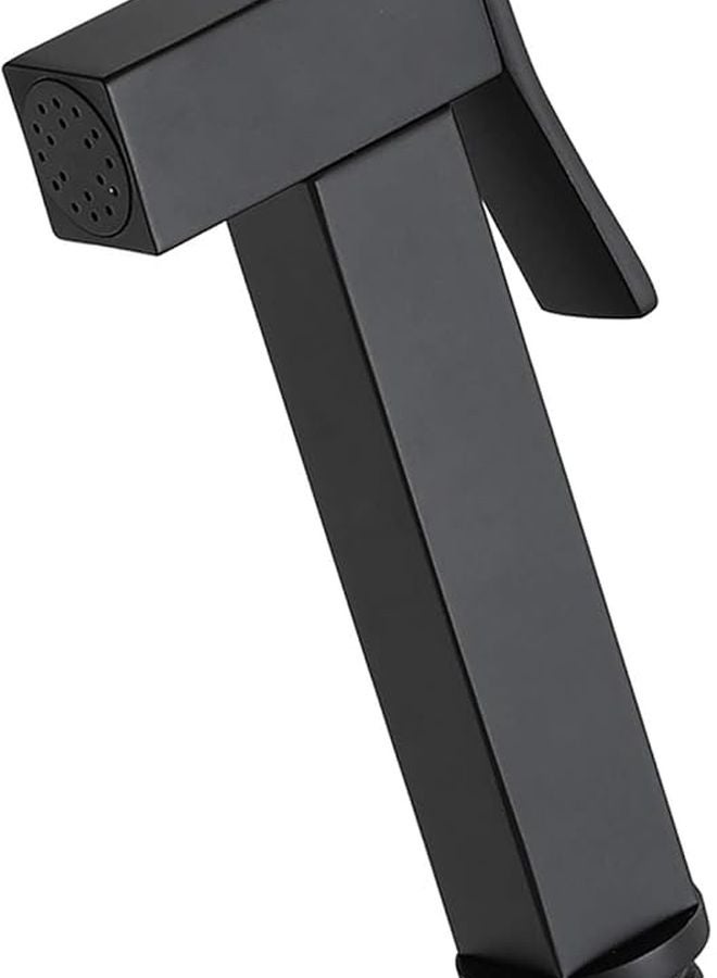 مرشة البيديه السوداء المحمولة للمرحاض للنظافة الشخصية والاستحمام والحيوانات الأليفة من الكروم والنحاس - Image 1