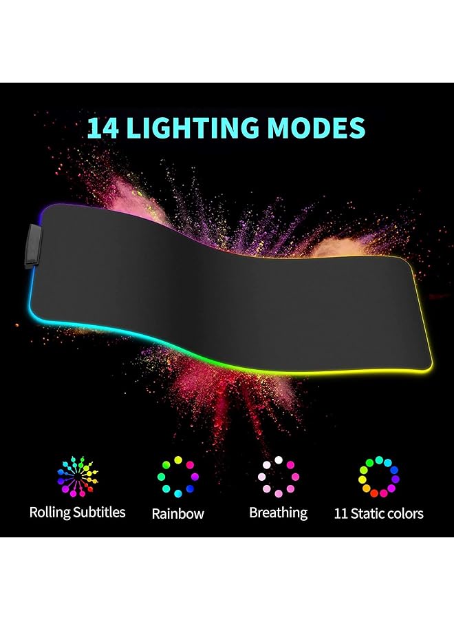 erorex Rgb Large Mouse Pad 800X300X3 Mm Colorful Led Light Keyboard Mat Game Playing Mouse Pad Extended Large Desk Pad For Pc Laptop 800 X 300 Mm - Image 2
