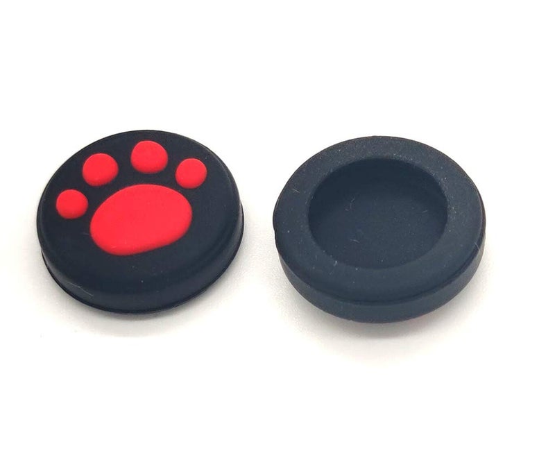 Ambertown 2 x Silicone Analog Controller Thumb Stick Joystick Grips Cap for Switch NS/Switch Lite Controller ThumbStick Cute Cat Paw Claw (Red) - Image 3