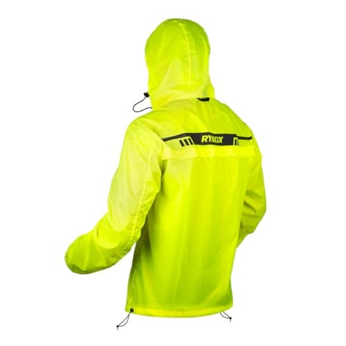 Rynox Unisex Adult H2Go Pro 3 Rain Standard Length Jacket I 15000mm Waterproof Nylon Shell | Motorcycle Riding Rain Jacket | Heat Sealed Seams | Drycore WR Zippers - Hi-Viz Green, Small - Image 2