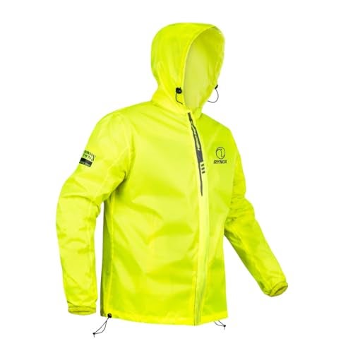 Rynox Unisex Adult H2Go Pro 3 Rain Standard Length Jacket I 15000mm Waterproof Nylon Shell | Motorcycle Riding Rain Jacket | Heat Sealed Seams | Drycore WR Zippers - Hi-Viz Green, Small - Image 1
