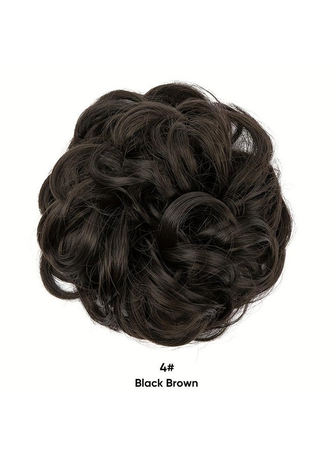 Chanderkash Messy Bun Hair Piece Hair Extension With Elastic Rubber Band Hairpiece Synthetic Hair Scrunchies Hair Piece for Women Black - Image 2