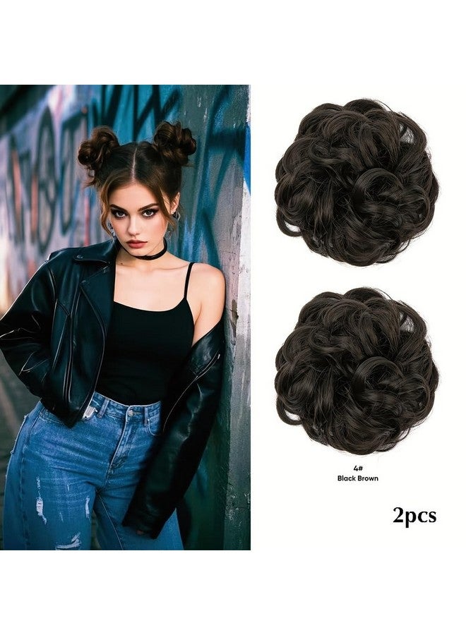 Chanderkash Messy Bun Hair Piece Hair Extension With Elastic Rubber Band Hairpiece Synthetic Hair Scrunchies Hair Piece for Women Black - Image 3
