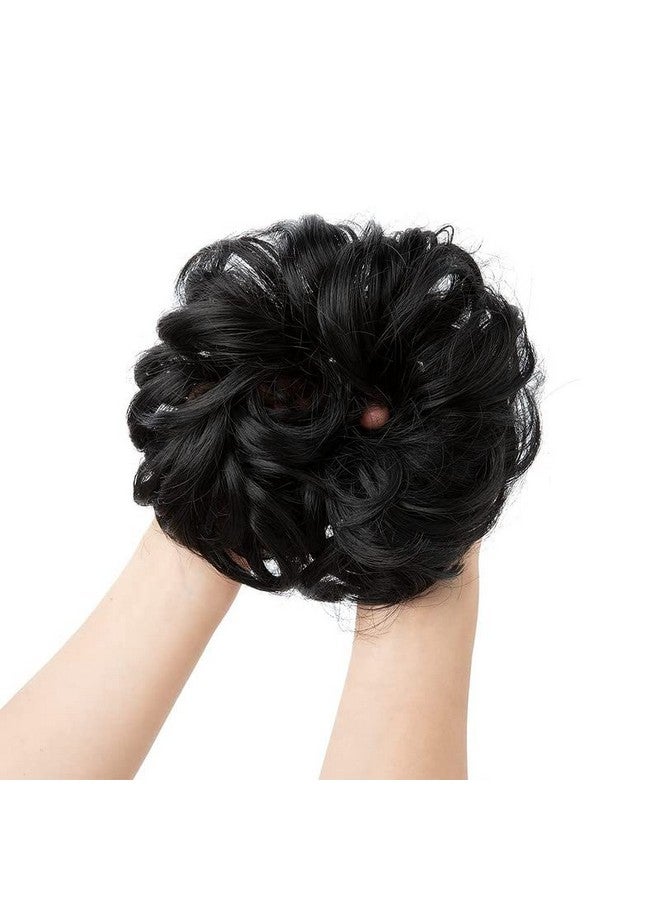 Chanderkash Messy Bun Hair Piece Hair Extension With Elastic Rubber Band Hairpiece Synthetic Hair Scrunchies Hair Piece for Women Black - Image 1