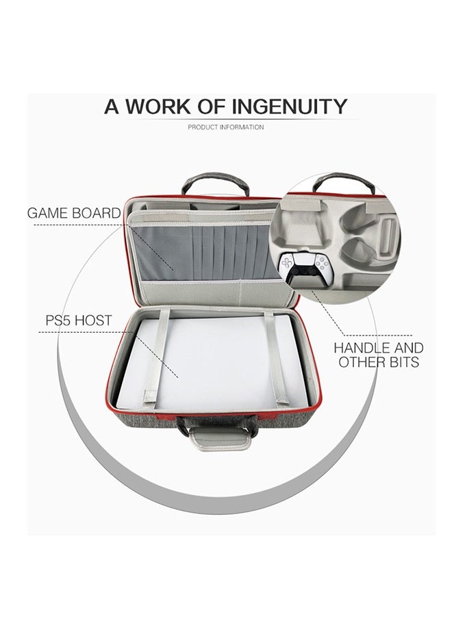 Hard Shell Carry Case Travel Bag for PS5, Shockproof Protective Storage Bag for PS5 Disk Digital Edition, Headset, Base and Game Accessories