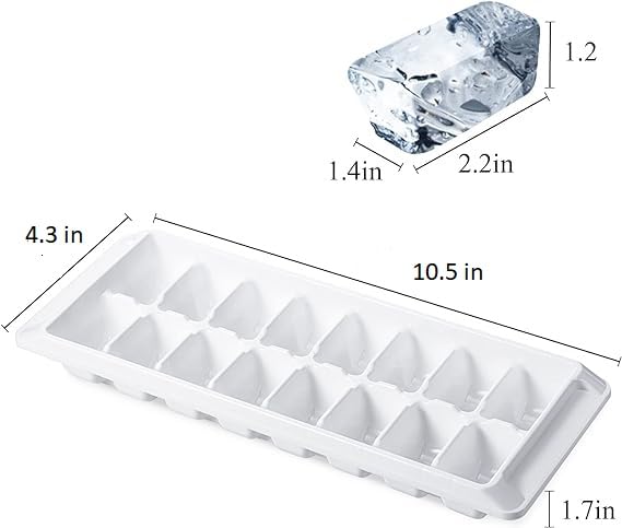 Coku Ice Cube Tray, Highly Durable 14 Cavity Ice Trays for Freezer 100% BPA Free Easy-Release & Stackable Ice Cube Tray Moulds for Freezer, Ice Maker Tray (Multicolor) (Pack of 12) - Image 3
