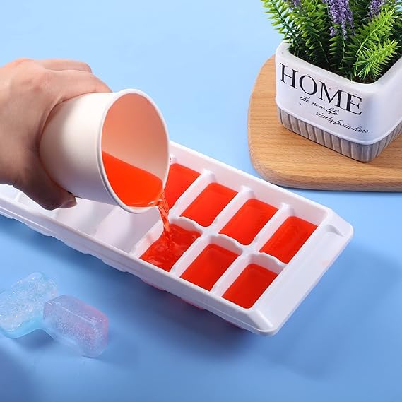 Coku Ice Cube Tray, Highly Durable 14 Cavity Ice Trays for Freezer 100% BPA Free Easy-Release & Stackable Ice Cube Tray Moulds for Freezer, Ice Maker Tray (Multicolor) (Pack of 12) - Image 4