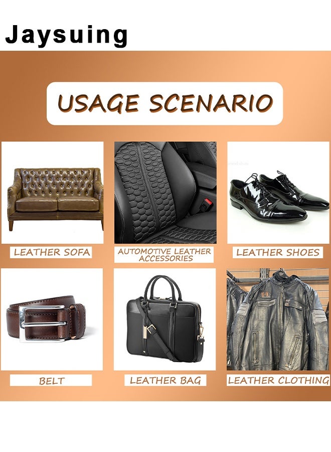 Jaysuing Leather Care Wax, Furniture Leather Scratch Remover, Leather Couch Scratch Repair, Leather Salve With Sponge, Leather Salve For Furniture, Suitable For Furniture Leather Sofa Car Seats, 80G - Image 4