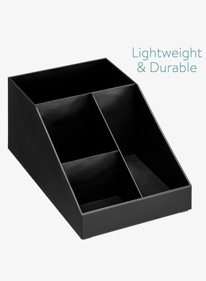 أخوة ثلاثي الأبعاد منظم محطة القهوة بأربع حجيرات - منظم قهوة للسكر والكريمر والأكواب والشاي - منظم بار القهوة للمكتب وتنظيم سطح المطبخ - Image 3