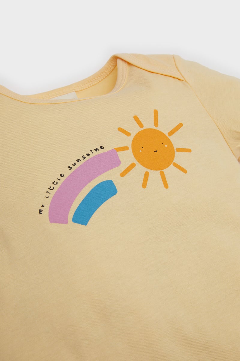 DeFacto Yellow BabyGirl Baby Girl Newborn Rainbow Printed Cotton Jumpsuit Casual - Image 2