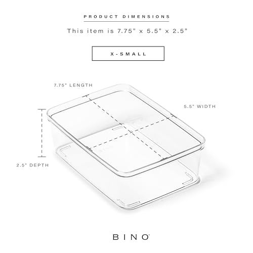 BINO | صناديق تخزين بلاستيكية، صغيرة جدًا - 5 عبوات | مجموعة THE LUCID COLLECTION | مقابض مدمجة متعددة الاستخدامات خالية من BPA | حاويات تخزين شفافة | منظم ثلاجة | تنظيم المطبخ والمنزل - Image 2