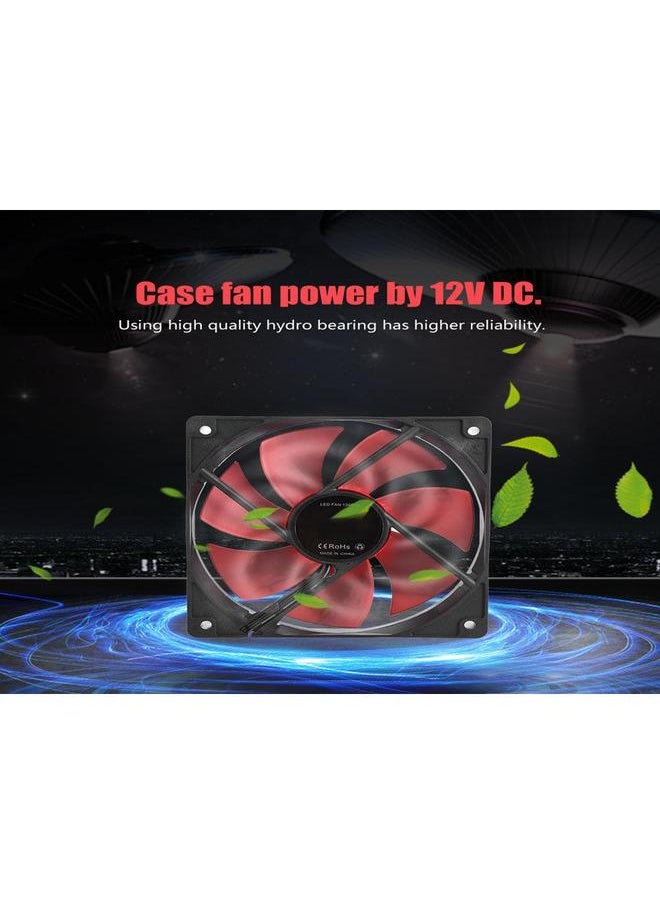 Thoraya 120mm PC Computer Case 12V DC Cooling Fan Large 4PIN & Small 3PIN Interface Cooling Fan (Red)  - Image 3