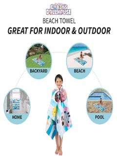 Franco Franco DreamWorks Gabby's Dollhouse Super Soft Cotton Bath/Pool/Beach Towel, 58 in x 28 in, (Official Licensed Gabby's Dollhouse Product)  - Image 3