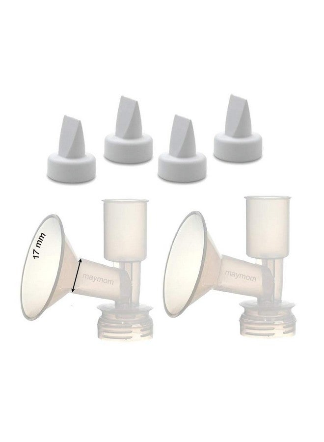 Maymom Duckbill, Replacement Flange Kit Compatible with Ameda Purely Yours, Ultra Breastpump, Flange 17 mm; Made by Maymom (Flange 17 mm (XXS), Duckbill) - Image 1