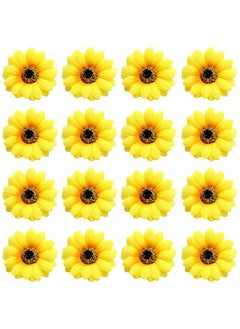 Lawie 16 Pack Artificial Fake Yellow Large Daisy Sunflower Hair Pins Alligator Clips Barrettes Clamps Wedding Bridal Hair Styling Hawaiian Party Silk Flower Headpiece Beach Holiday Decoration For Women  - Image 2