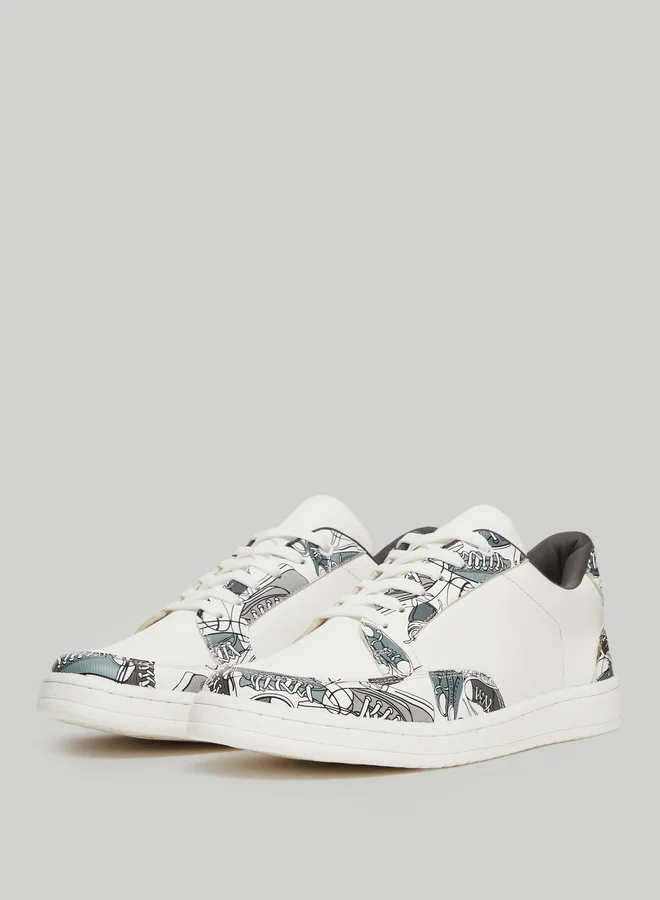 ستايلي حذاء سنيكرز بنمط بارز ورباط