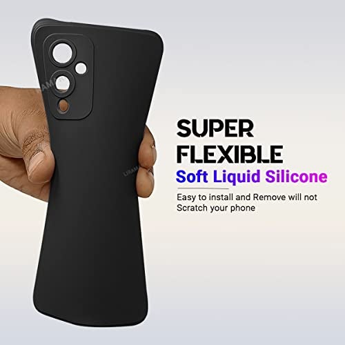 LIRAMARK Silicone Soft Back Cover Case for OnePlus 9 5G / 1+9 5G (Silicone Black) - Image 5