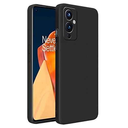 LIRAMARK Silicone Soft Back Cover Case for OnePlus 9 5G / 1+9 5G (Silicone Black) - Image 1