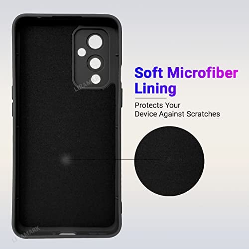 LIRAMARK Silicone Soft Back Cover Case for OnePlus 9 5G / 1+9 5G (Silicone Black) - Image 3