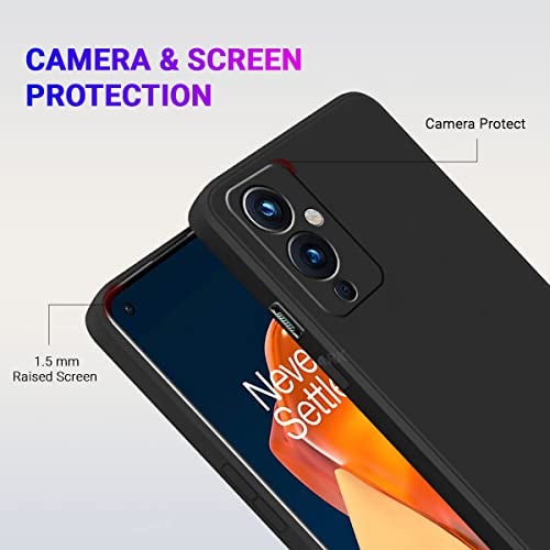 LIRAMARK Silicone Soft Back Cover Case for OnePlus 9 5G / 1+9 5G (Silicone Black) - Image 4