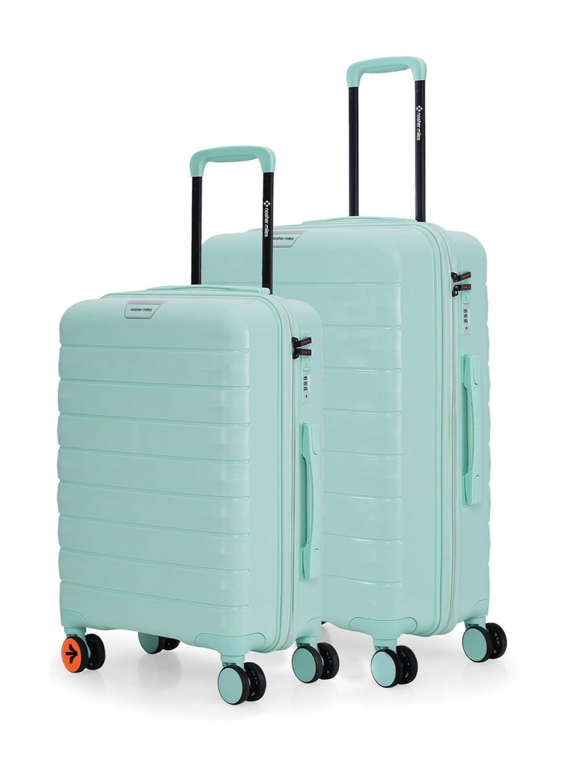 nasher miles Nasher Miles Vienna Hard-Sided Polypropylene Luggage Set of 2 Cool Mint Trolley Bags (55 & 65 )  - Image 1